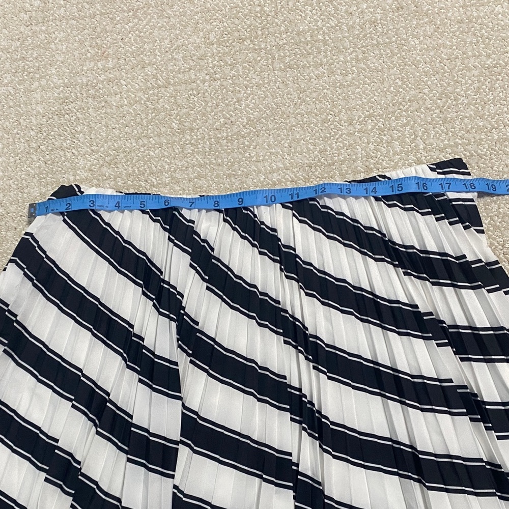 Anthropologie Black and White Striped A-Line Skirt Size 14 - Picture 10 of 13